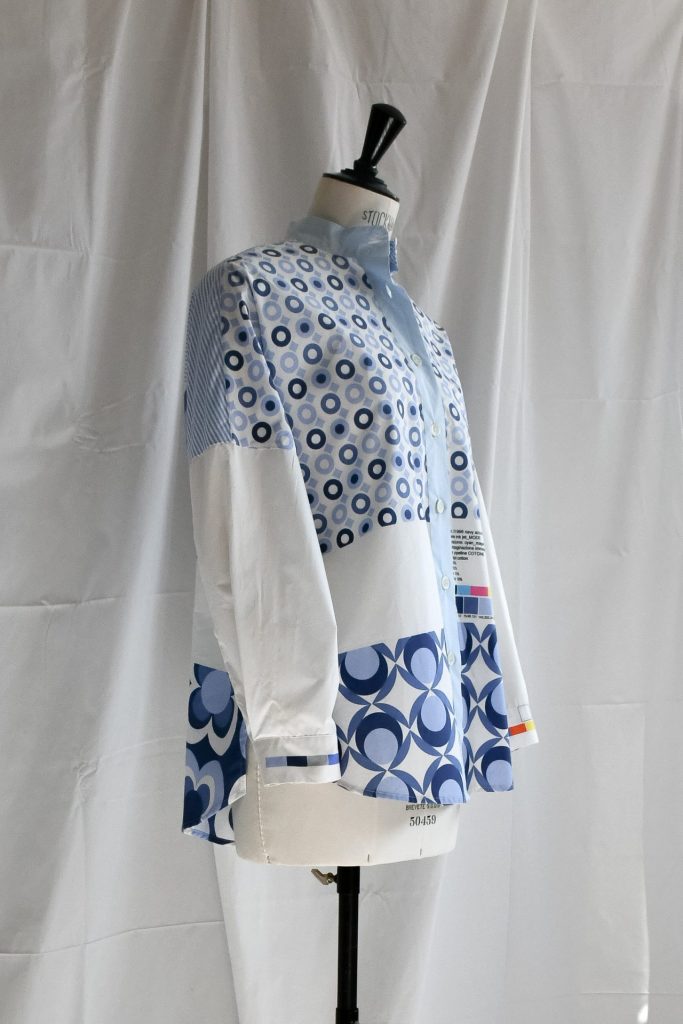 ss25 111 c rubino gaeta camicia coreana patchwork azzurra 01